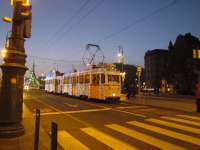 LED verzierte Strassenbahn