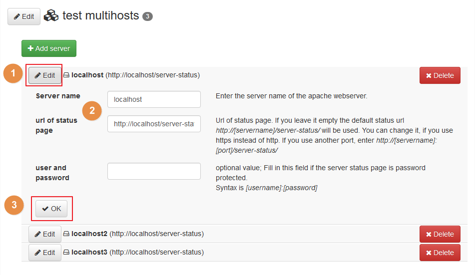 edit settings of apache host