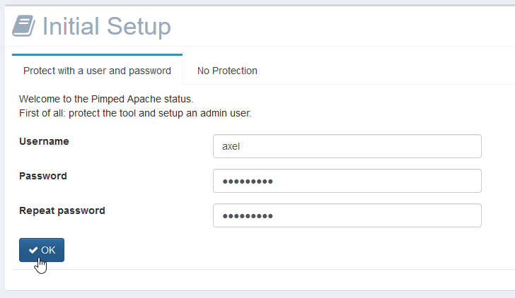 setup user and password