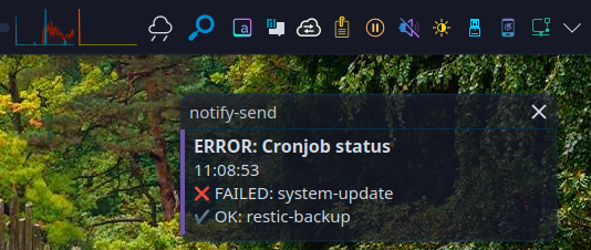 Cronstatus as notification